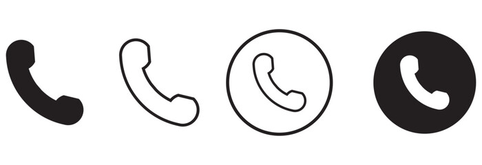 Phone icon set. Chat bubble icon. Telephone call sign. Contact icon phone mobile call. Cell phone pictogram communication icon. Vector illustration of mobile, smartphone, land phone. eps 10