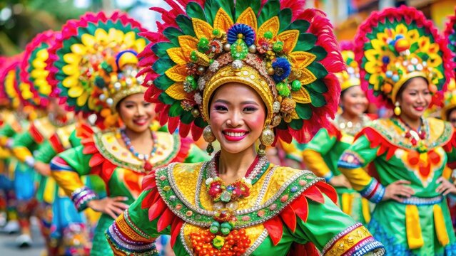 Colorful traditional costume of Kadayawan Festival in Davao City Philippines