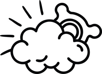 Neon cloud silhouette design rendered with volumetric lighting and vibrance