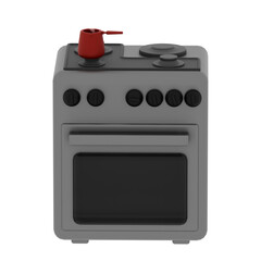 Fototapeta premium 3d render compact stove with transparent background