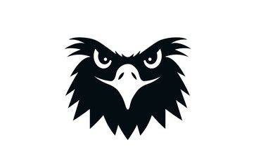 Fototapeta premium Stylized Black And White Eagle Head Graphic. minimalist vector icon