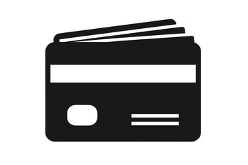 Simple Black Credit Card Illustration. minimalist vector icon logo