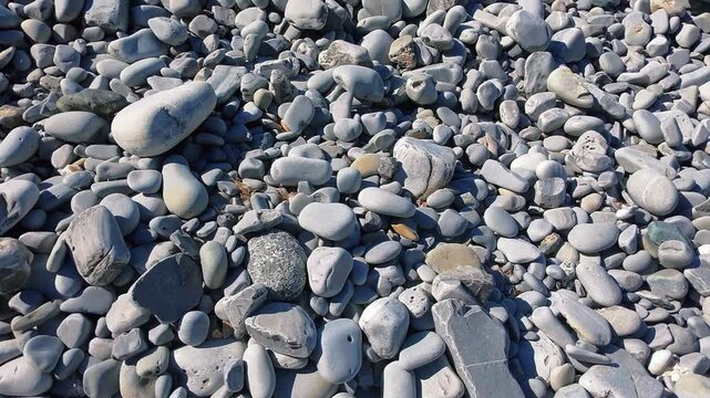 Gros plan sur sol de galets gris