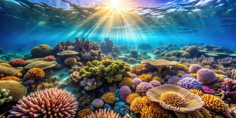 Sunny day at the Great Barrier Reef, coral, reef,  coral, reef
