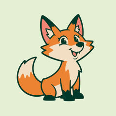 Fototapeta premium Mascot of cute happy fox. 