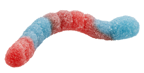 Gummy candy, isolated on white background, full depth of field