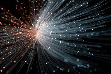 Futuristic AI Brain Sending Data in Multiple Paths