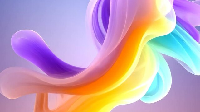 Abstract Colorful Swirls: A Dreamlike Pastel Rainbow