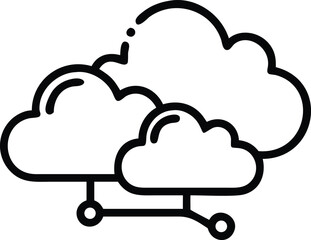 Stylized cloud computing illustration depicting data storage and digital technology