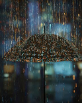 Rain of Falling Code Streaming from Umbrella Edges