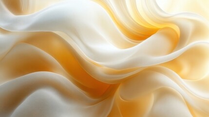 Fototapeta premium Flowing Fabric in Soft Cream and Warm Golden Hues