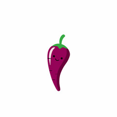 Purple hot chili pepper vector icon