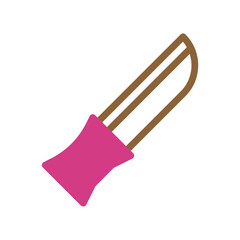 Stylized graphic representation of a cosmetic lip gloss applicator vector art