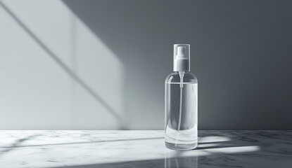 Clear spray bottle on marble surface (5)