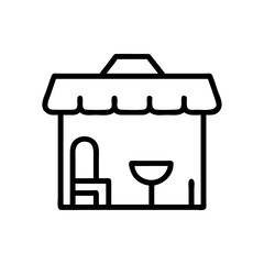Cafe or bistro icon on transparent background for web and graphic design