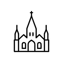 Cathedral icon on transparent background for web and graphic design