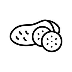 Cucumber slice icon on transparent background for web and graphic design