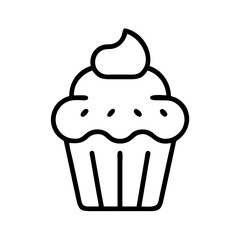 Cupcake icon on transparent background for web and graphic design
