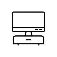 Desktop computer display icon on transparent background for web and graphic design