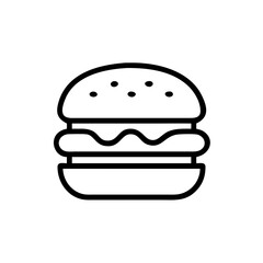 Double patty burger icon on transparent background for web and graphic design