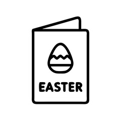 Easter greeting card icon on transparent background for web and graphic design