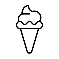 Ice cream cone icon on transparent background for web and graphic design