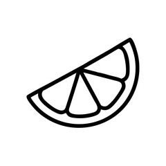 Orange slice icon on transparent background for web and graphic design