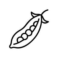 Pea pod icon on transparent background for web and graphic design