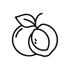 Peach icon on transparent background for web and graphic design