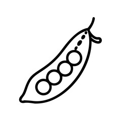 Peas in pod icon on transparent background for web and graphic design
