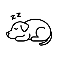 Sleeping dog icon on transparent background for web and graphic design