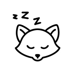 Obraz premium Sleeping fox icon on transparent background for web and graphic design