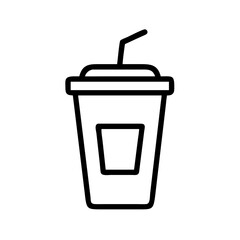 Soda cup icon on transparent background for web and graphic design