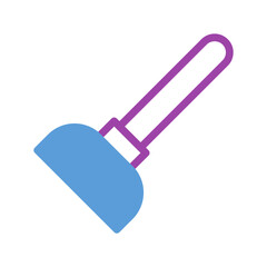 Simplified illustration showcasing a cleaning tool or flat scraper design