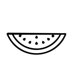 Watermelon wedge icon on transparent background for web and graphic design