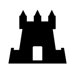 Fototapeta premium Silhouette castle icon on transparent background for web and graphic design