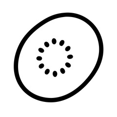 Silhouette kiwi fruit icon on transparent background for web and graphic design