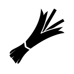 Obraz premium Silhouette leek icon on transparent background for web and graphic design