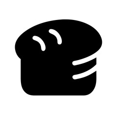 Silhouette loaf of bread icon on transparent background for web and graphic design