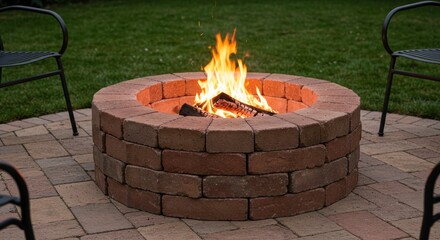 Warm inviting backyard fire pit perfect for cool evenings relaxing ambiance