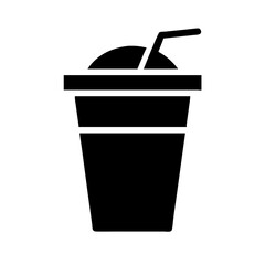 Silhouette soda cup icon on transparent background for web and graphic design
