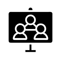 Silhouette team collaboration board icon on transparent background for web and graphic design