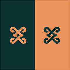 logo design with XW letter concept