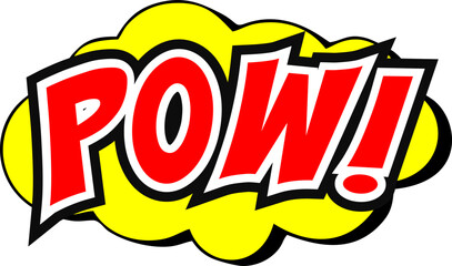 Cartoon comic sign burst clouds. Speech bubble, Pow sign expression and pop art text frames. Comics mem expressions speech, superhero book Pow label. Isolated vector symbols set
