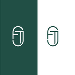 monogram logo with FTJ letter concept