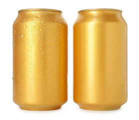 Two blank tin cans isolated on white