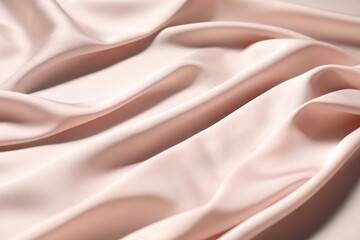 Pink crumpled silk fabric as background, closeup