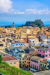 view of Kerkyra, capital of Corfu island, Greece