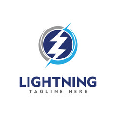 thunder electric speed logo design template