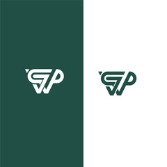 CJP monogram logo on green and white background